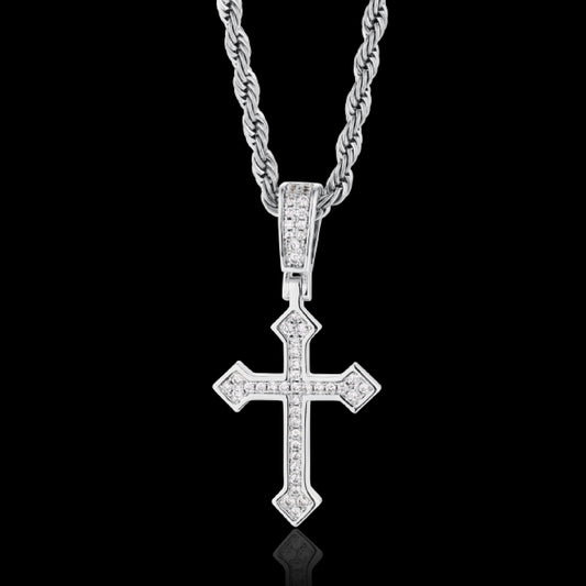 Iced Mini Potent Cross Pendant