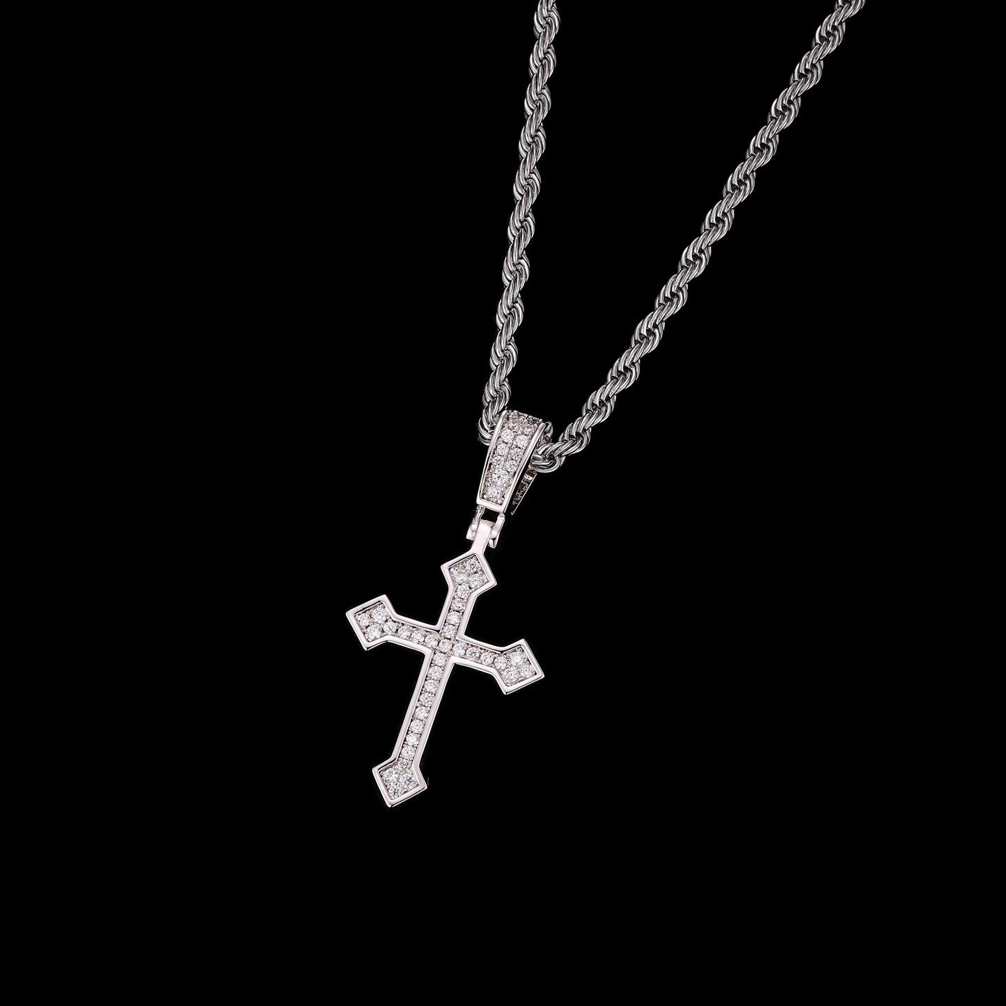 Iced Mini Potent Cross Pendant