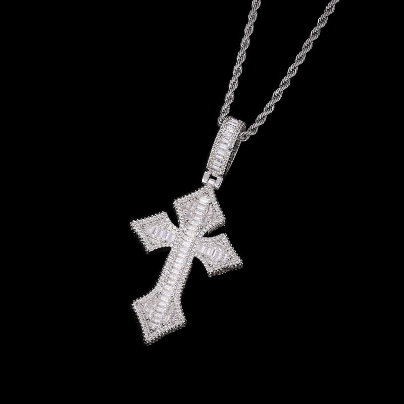 Iced Victorian Cross Pendent