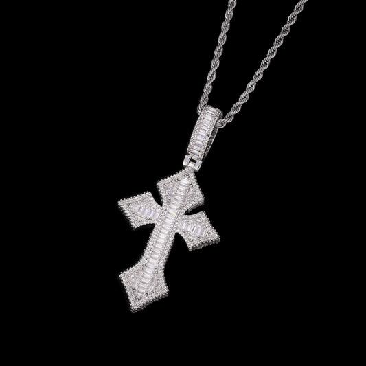 Iced Victorian Cross Pendent