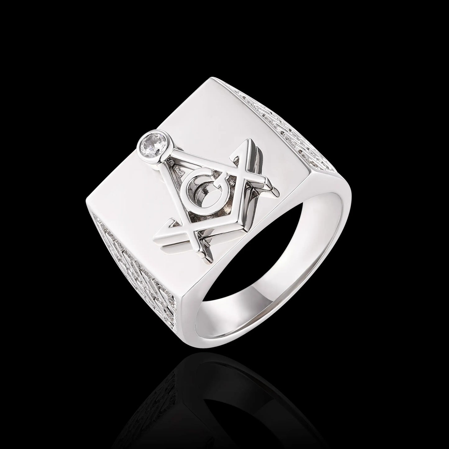S925 Moissanite Masonic Ring