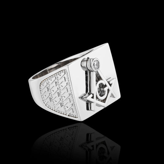 S925 Moissanite Masonic Ring