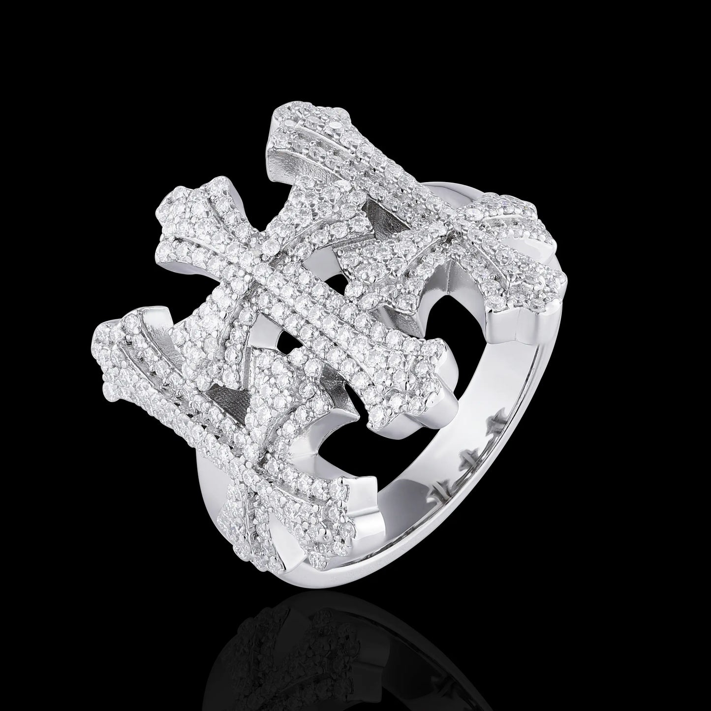 S925 Moissanite Triple Cross Ring
