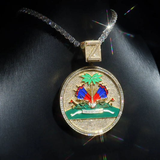 Custom Haiti Style Round Pendant