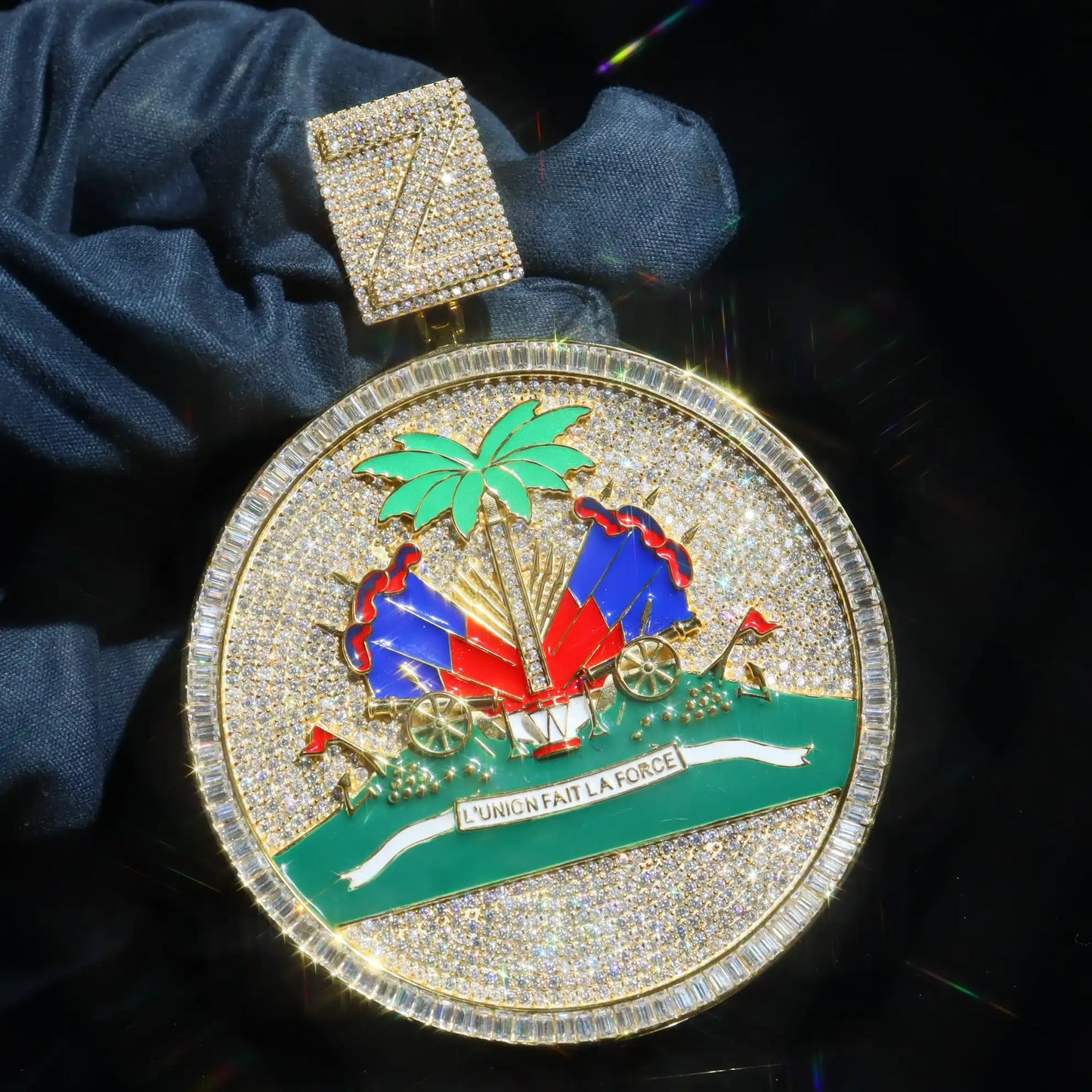 Custom Haiti Style Round Pendant