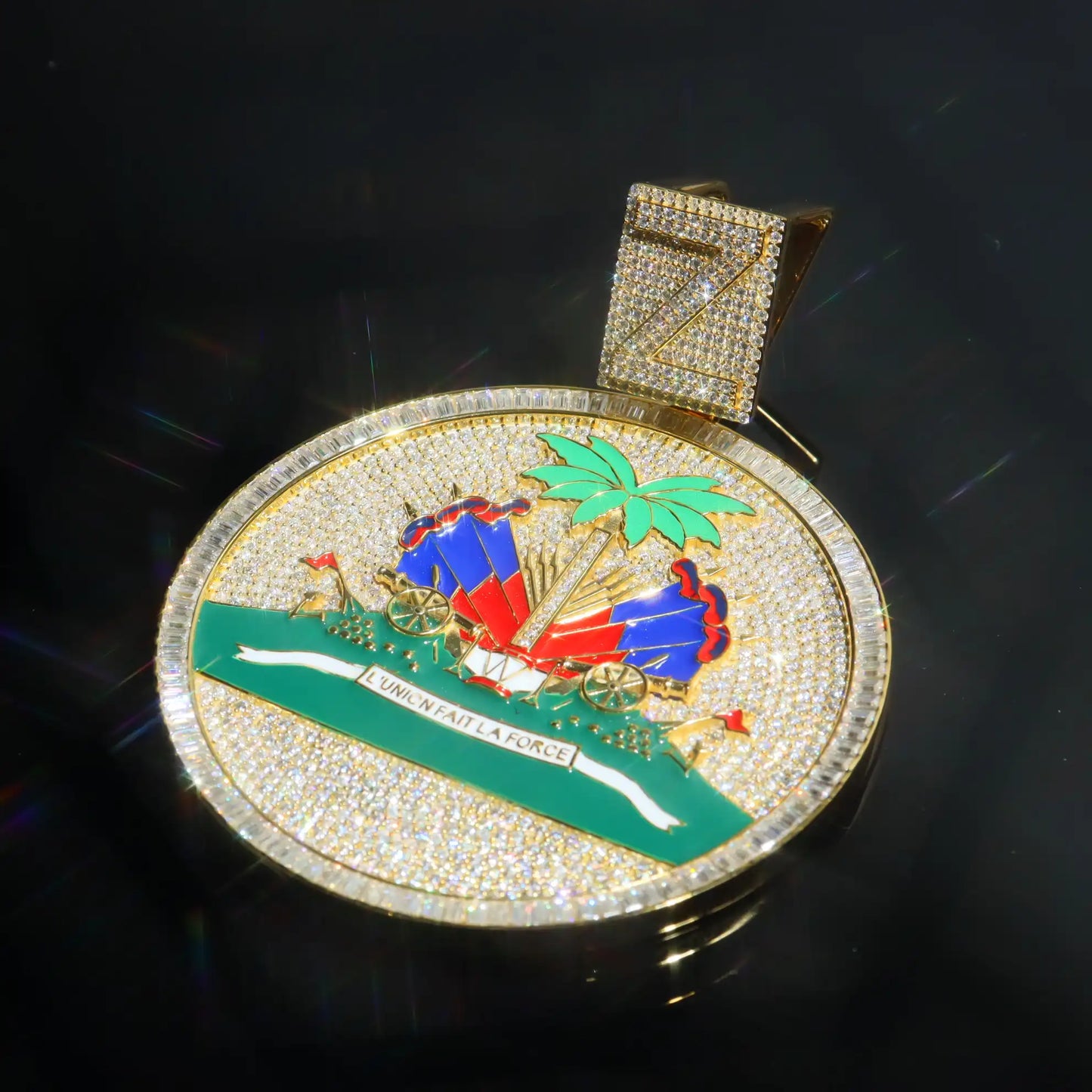 Custom Haiti Style Round Pendant
