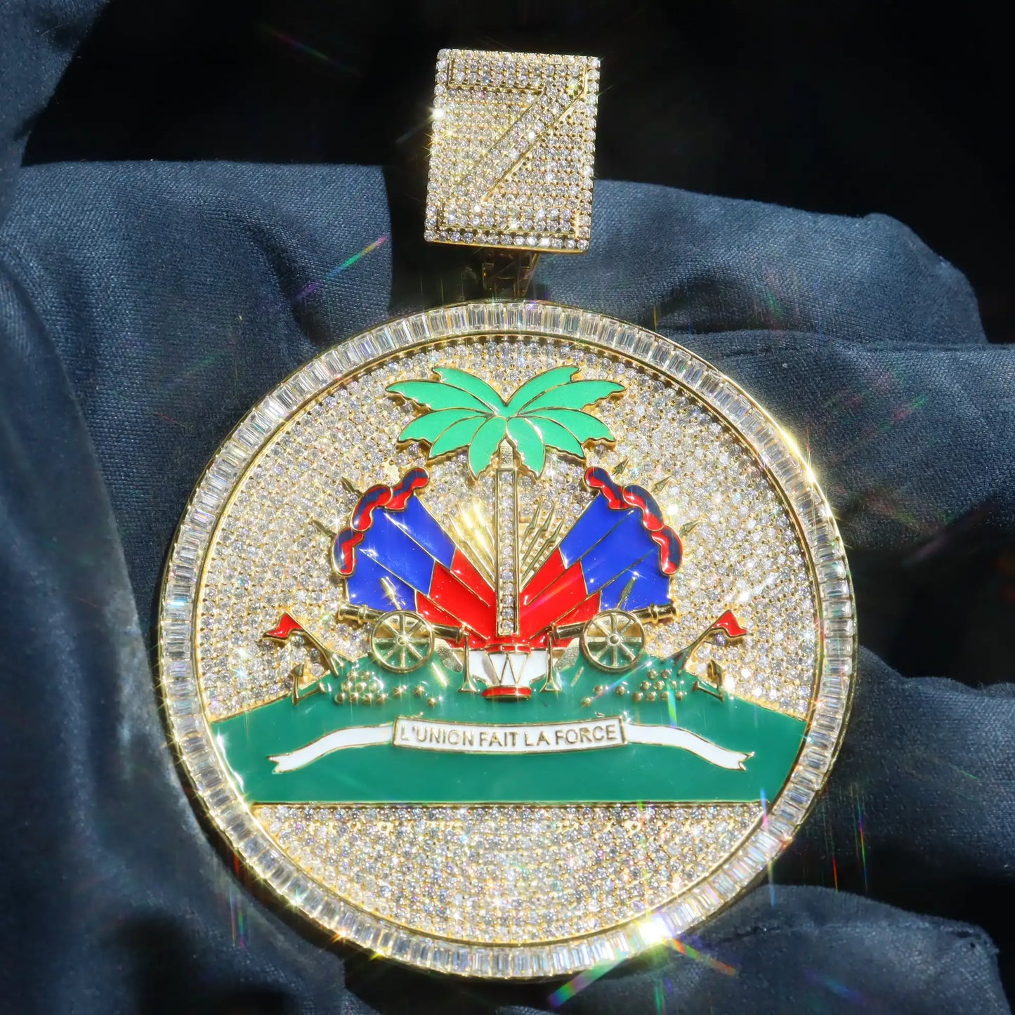 Custom Haiti Style Round Pendant