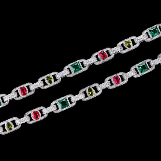 Multicolor Gemstone Mariner Chain