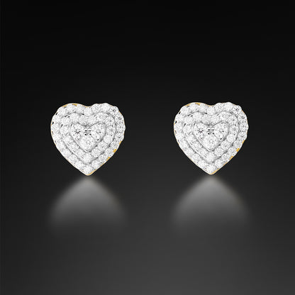 Moissanite Heart Stud Earring