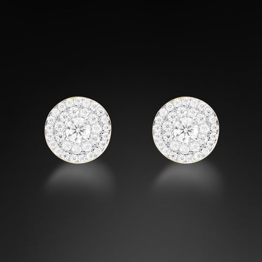 Moissanite Round Stud Earring