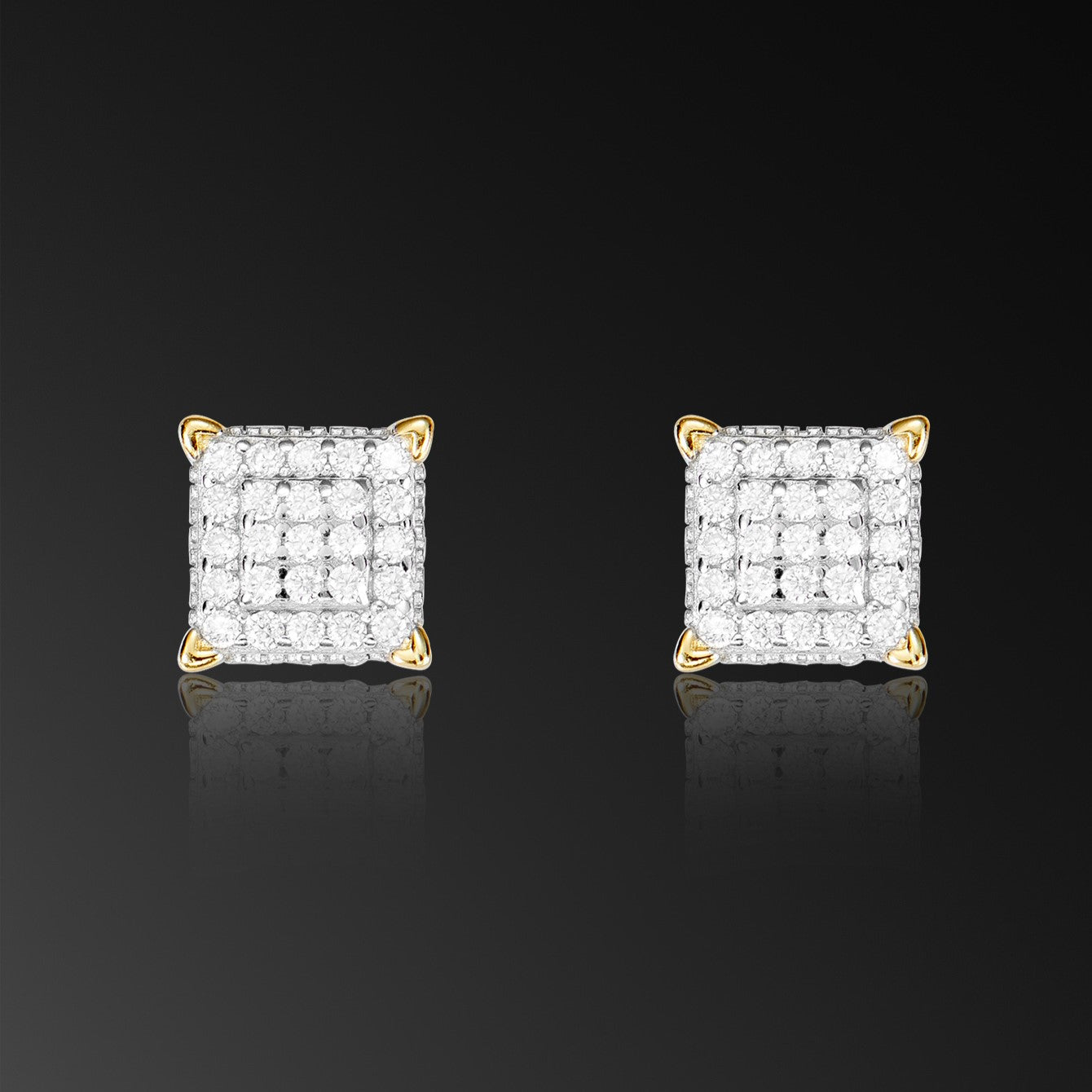 Moissanite Square Cut Stud Earring