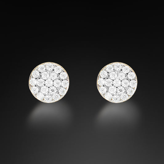 Moissanite 6MM Round Cluster Stud Earring