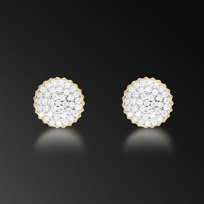 Moissanite Round Cluster Stud Earring