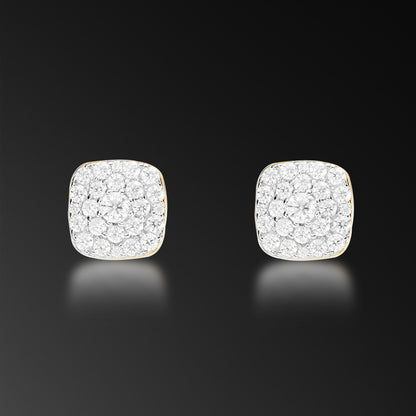 Moissanite Sqaure Cluster Stud Earring