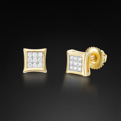 Moissanite 6MM Sqaure Stud Earring