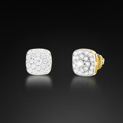 Moissanite Sqaure Cluster Stud Earring