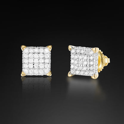 Moissanite Square Cut Stud Earring