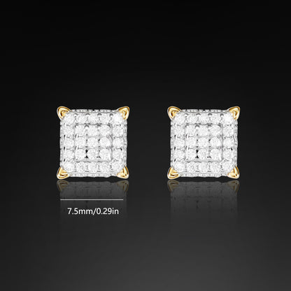 Moissanite Square Cut Stud Earring