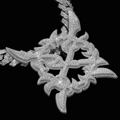 Iced Crossed X Darts Pendant