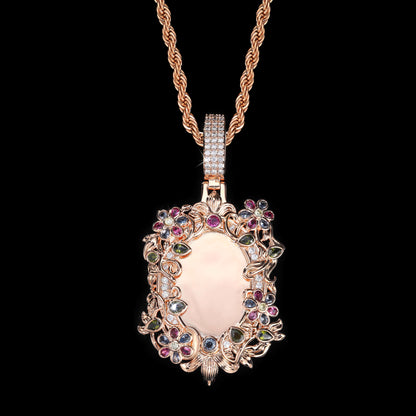 Flower Frame Custom Photo Pendant