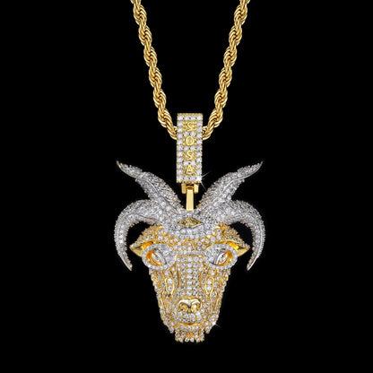 Iced Gold Goat Pendant