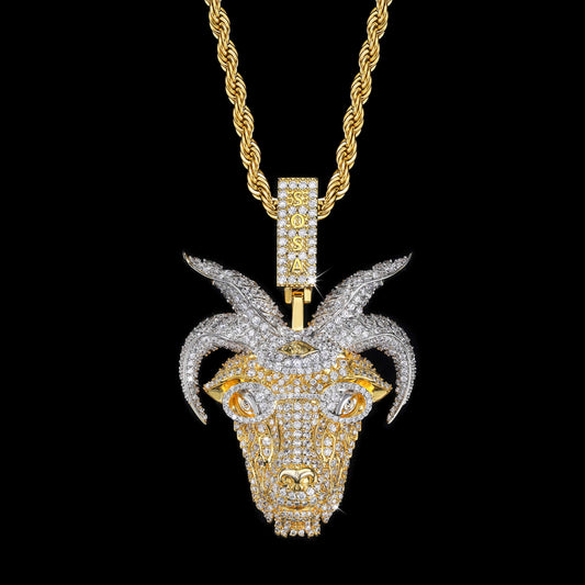 Iced Gold Goat Pendant