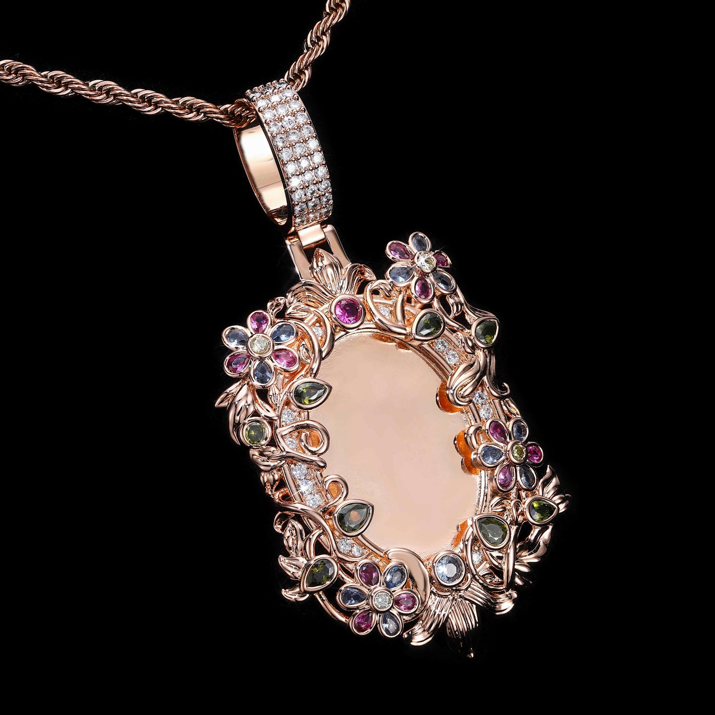 Flower Frame Custom Photo Pendant