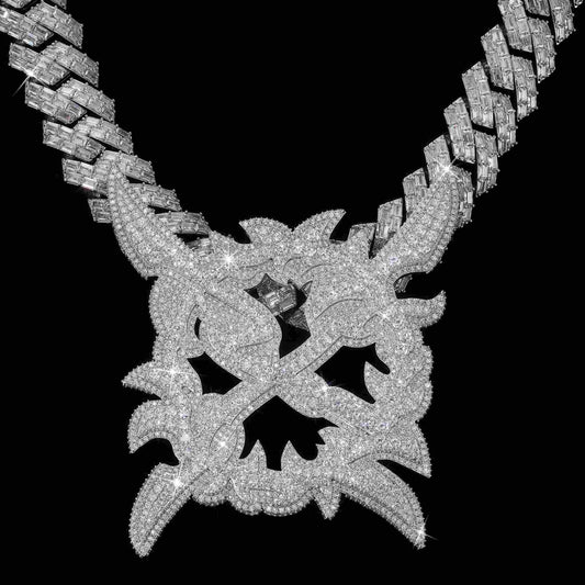 Iced Crossed X Darts Pendant