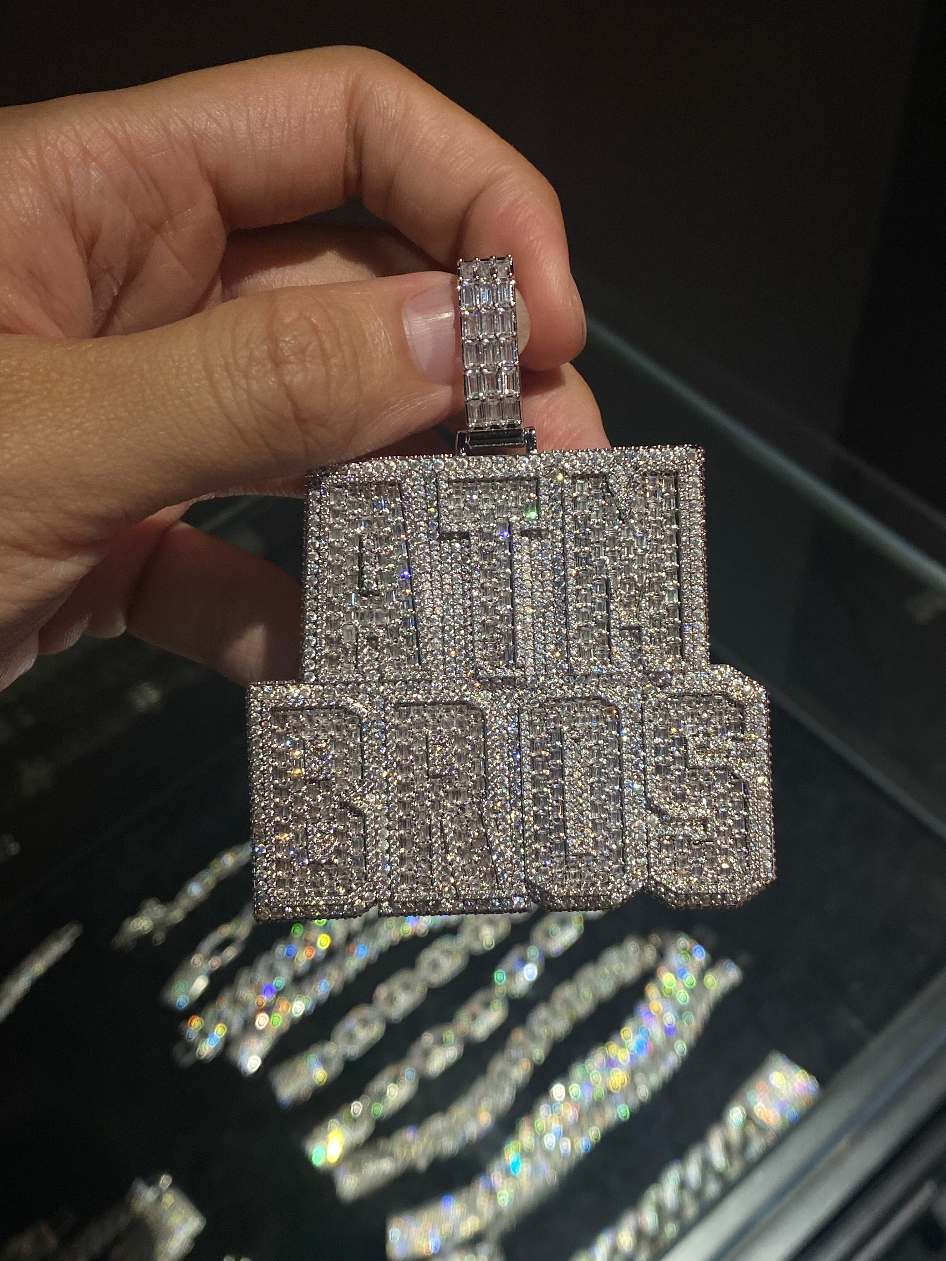 Baguette Box Letter Custom Pendant