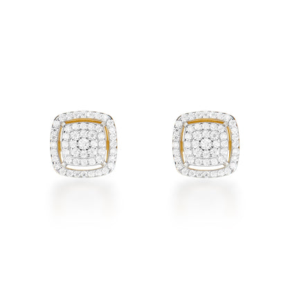 Moissanite Halo Square Stud Earring