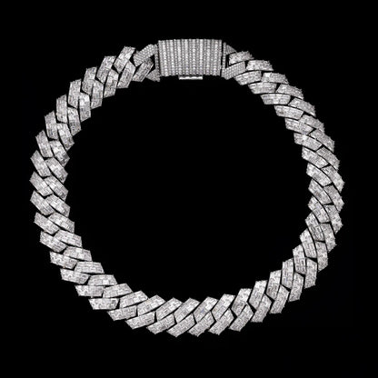 S925 Moissanite 22MM Baguette Cut Cuban Chain