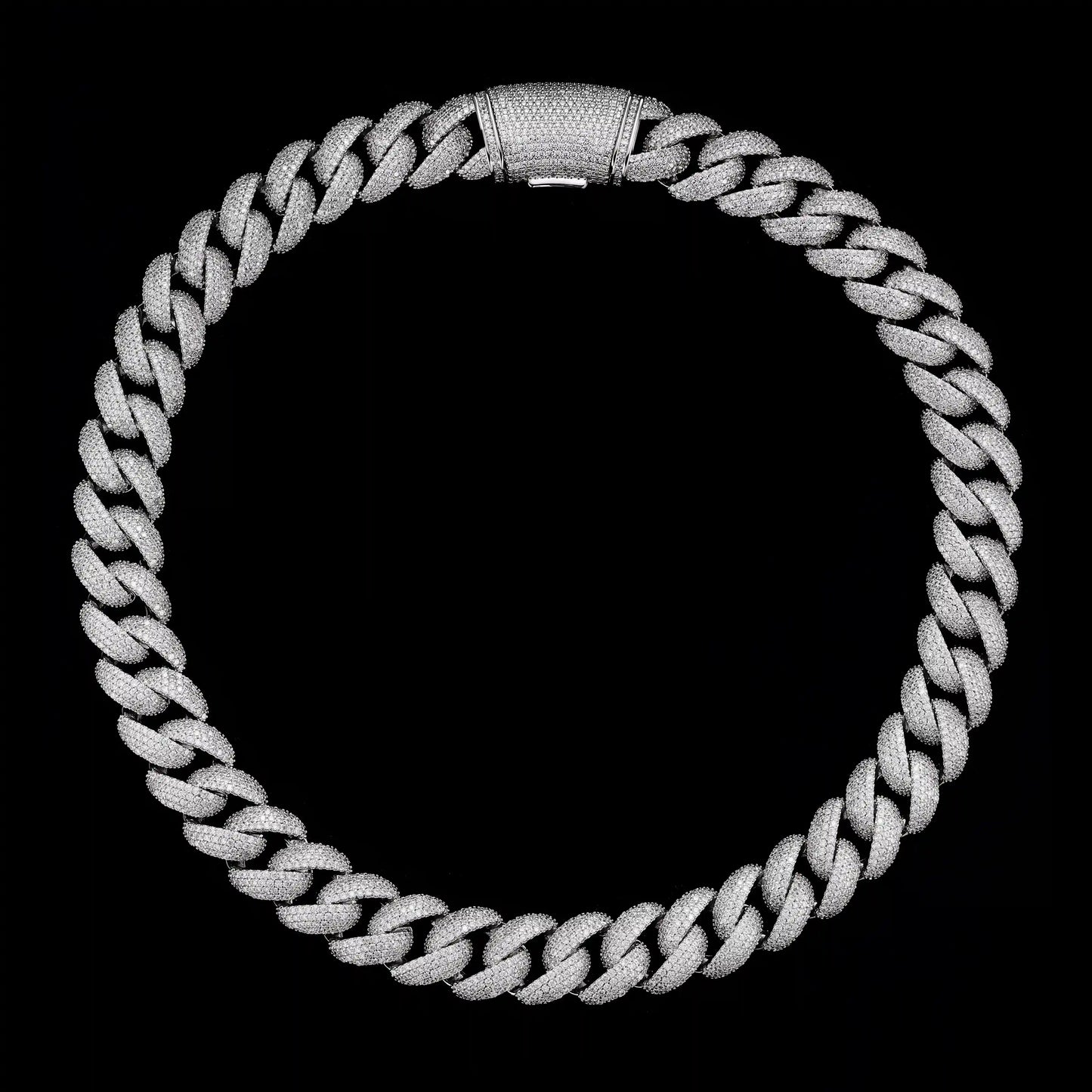 S925 Moissanite 18MM Bubble Cuban Chain