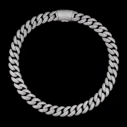 S925 Moissanite 18MM Bubble Cuban Chain