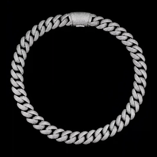 S925 Moissanite 18MM Bubble Cuban Chain
