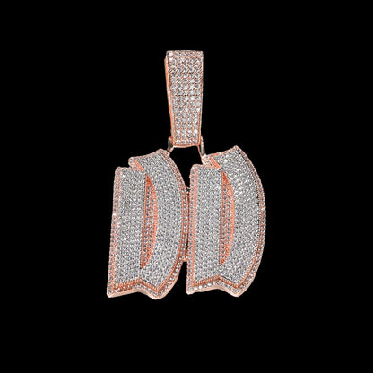 Double Layer Custom Letter Pendant