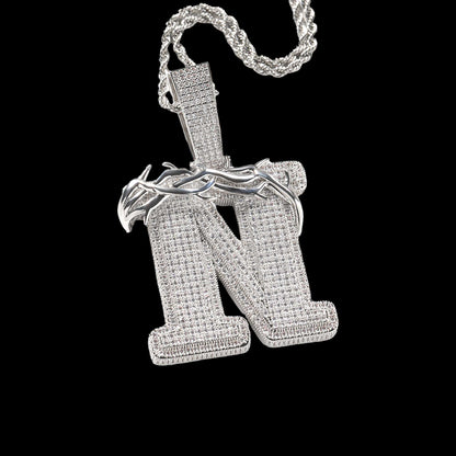 Barbed Wire Custom Letter Pendant