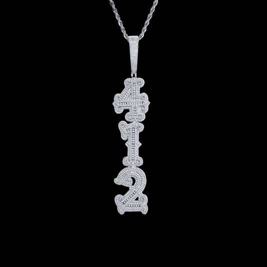 Upright Baguette Spiked Custom Letter Pendant