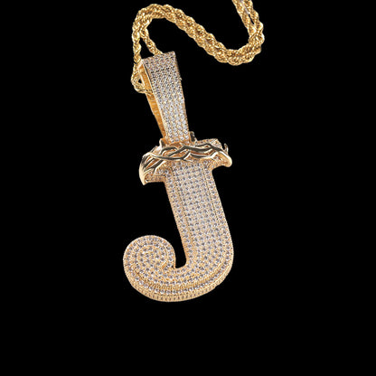 Barbed Wire Custom Letter Pendant