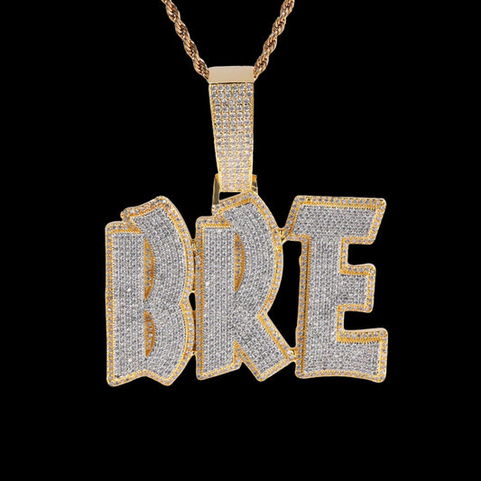 Double Layer Custom Letter Pendant