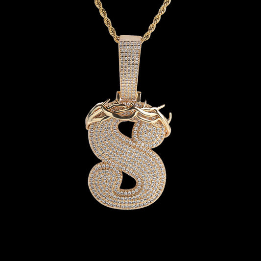 Barbed Wire Custom Letter Pendant