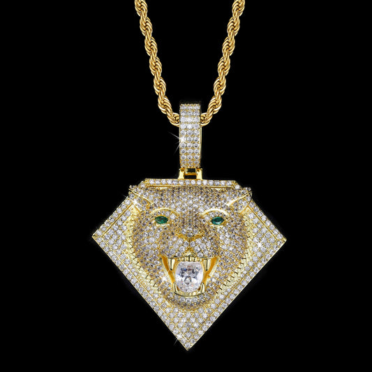 Diamond Leopard Iced Out Pendant