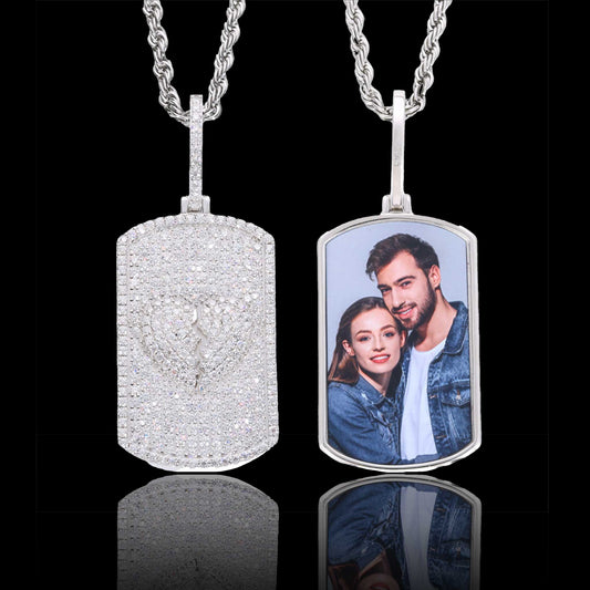 Broken Heart Photo Custom Moissanite Pendant