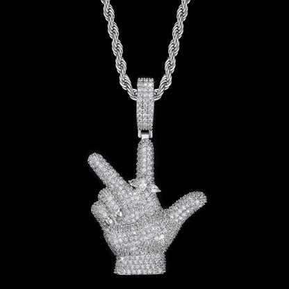 YVL Gesture Iced Out Pendant