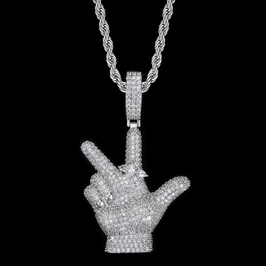YVL Gesture Iced Out Pendant