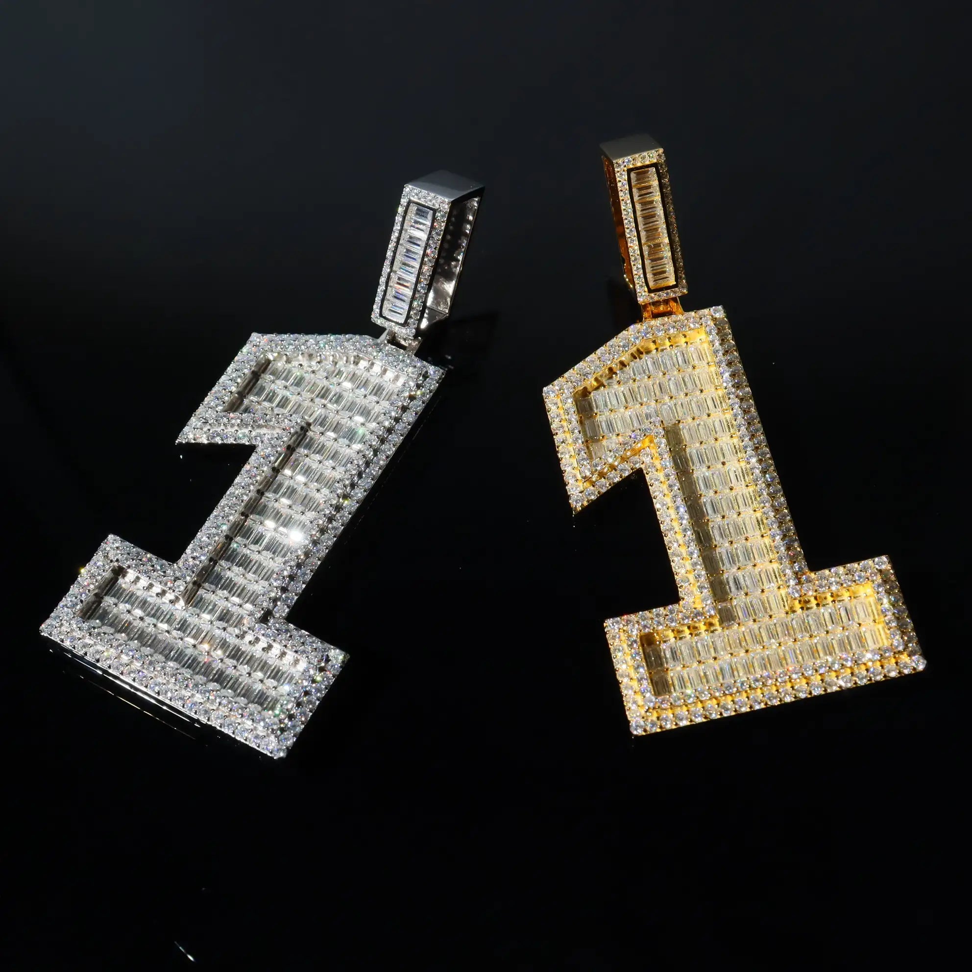 Baguette Cut Number Custom Pendant
