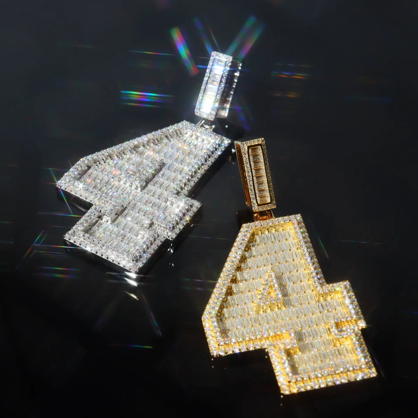 Baguette Cut Number Custom Pendant