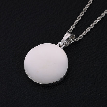 Double Row Photo Custom Moissanite Pendant