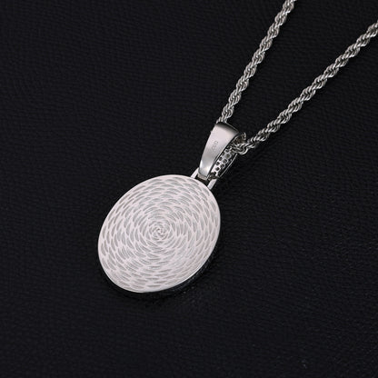 Oval Photo Custom Moissanite Pendant