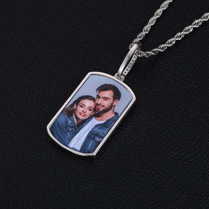 Broken Heart Photo Custom Moissanite Pendant