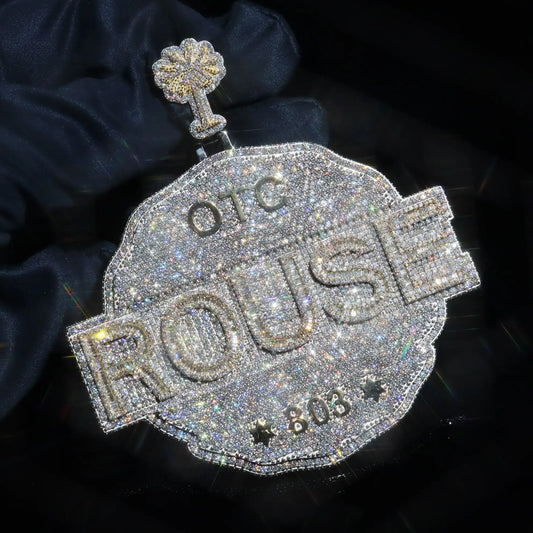 Custom Letter On Irregular Circle Pendant